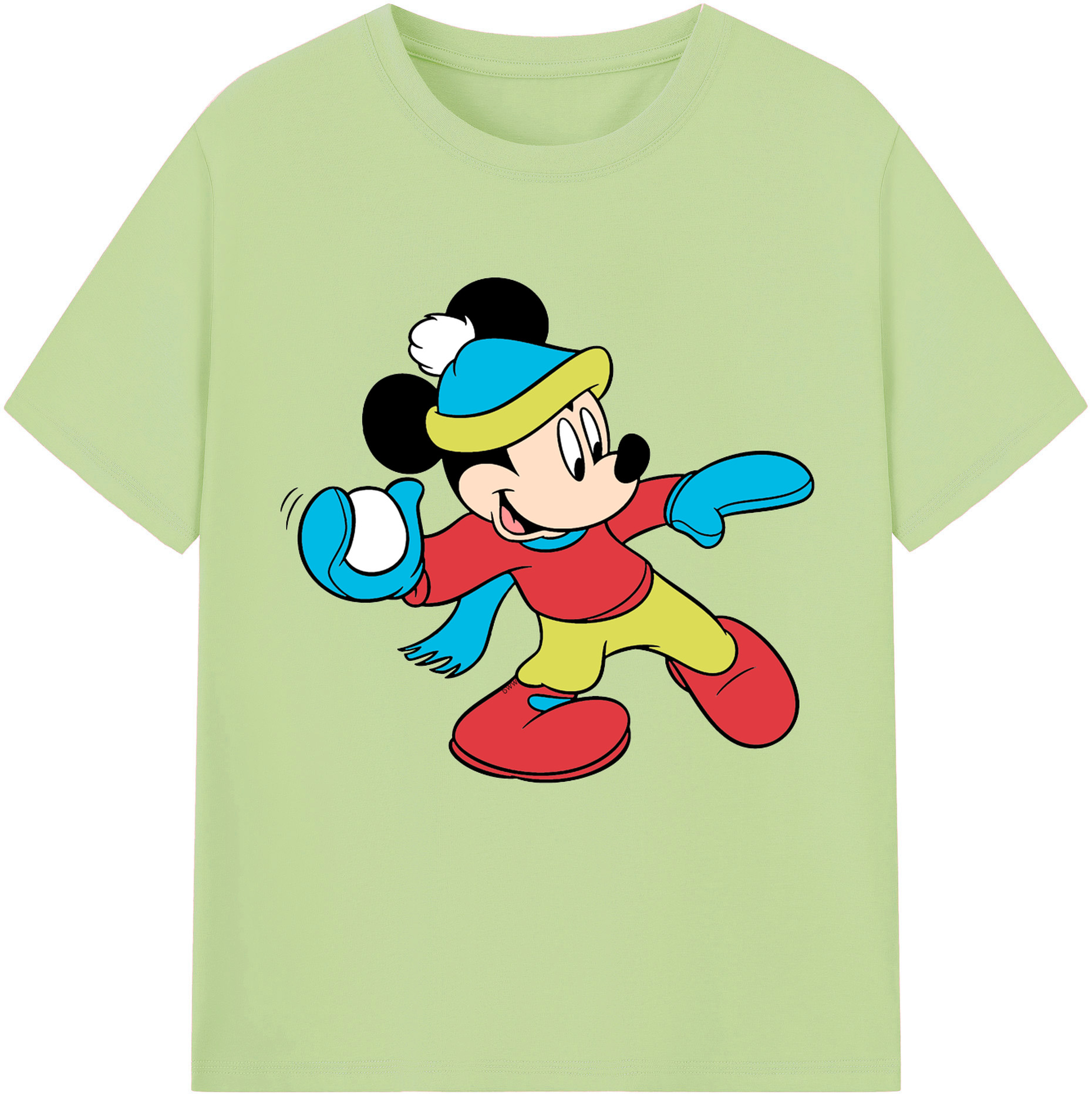 （画像用） ミッキーマウス Mickey Mouse 綿100％半袖Tシャツ（フロントプリント）